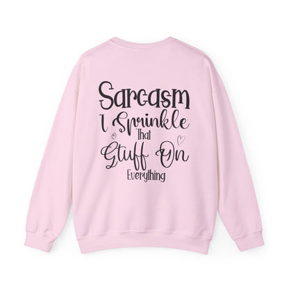 Funny Coffee Owl Crewneck Sweatshirt — "Sorry for What I Said Before Coffee" / Sarcasm Back Print