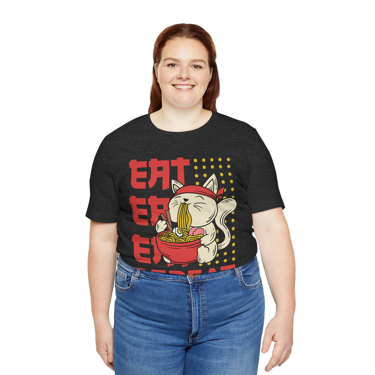 Ramen Cat Tee — "Eat Sleep Repeat" Cute Noodle Lover T-Shirt