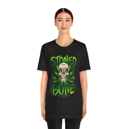 Stoned to the Bone Skull Tee — Cannabis Leaf Graphic T-Shirt
