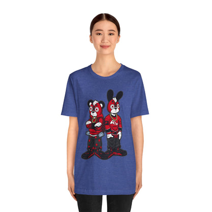 Streetwear Cartoon Bear & Bunny Tee — Hip Hop Graphic T-Shirt