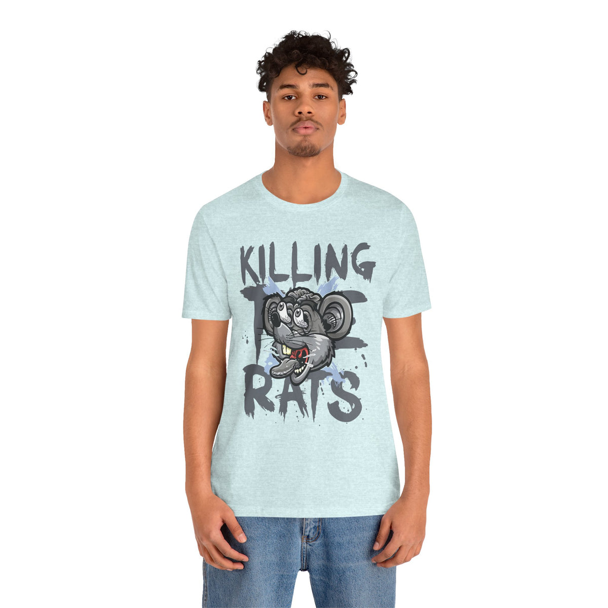 Killing Rats Graphic Tee – Edgy Cartoon Rat Skull Streetwear