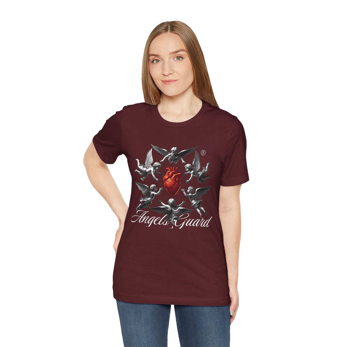 Angel Guard T‑Shirt — Sacred Heart & Cherub Graphic Tee