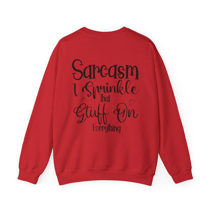 Funny Coffee Owl Crewneck Sweatshirt — "Sorry for What I Said Before Coffee" / Sarcasm Back Print