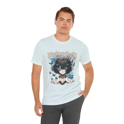Melancholy Tragedia Anime Tee — Blue Butterflies Graphic T-Shirt