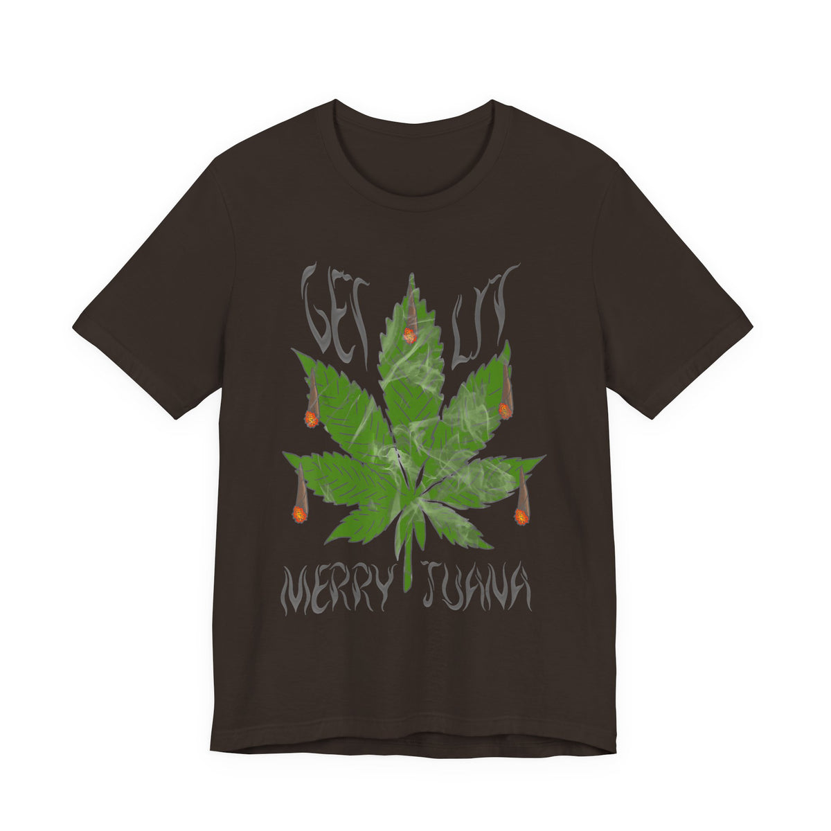 Merry Tijuana Cannabis Leaf Tee — 'Get Lit' Holiday Marijuana T-Shirt