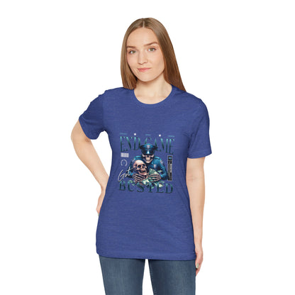 Endgame Got Busted Tee — Police Skull Graphic T-Shirt