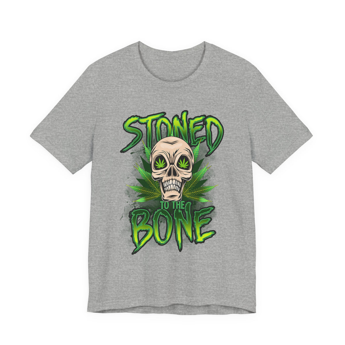 Stoned to the Bone Skull Tee — Cannabis Leaf Graphic T-Shirt