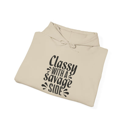 Classy With a Savage Side Hoodie — Feminine Funny Graphic Pullover
