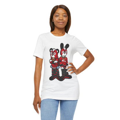 Streetwear Cartoon Bear & Bunny Tee — Hip Hop Graphic T-Shirt