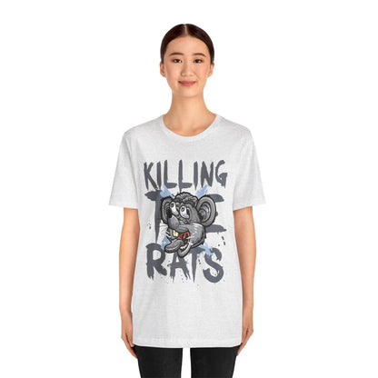 Killing Rats Graphic Tee – Edgy Cartoon Rat Skull Streetwear