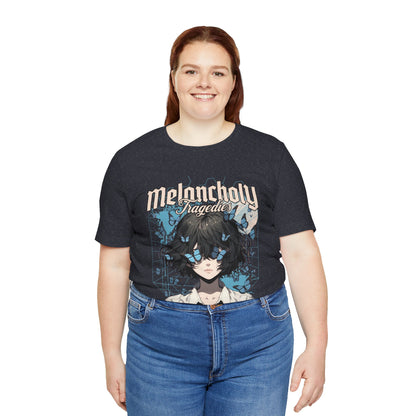 Melancholy Tragedia Anime Tee — Blue Butterflies Graphic T-Shirt