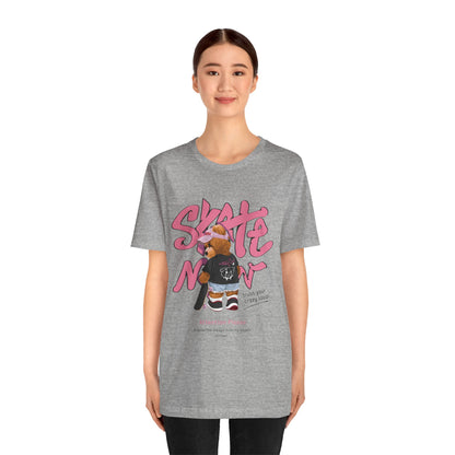 Skate Mom Bear Tee — Cute Pink Skateboard Graphic T-Shirt