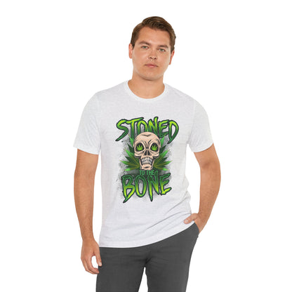 Stoned to the Bone Skull Tee — Cannabis Leaf Graphic T-Shirt