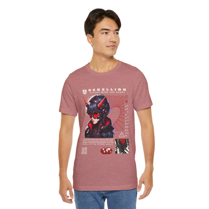Anime Devil Girl Graphic Tee — "Rebellion" Cyberpunk Streetwear