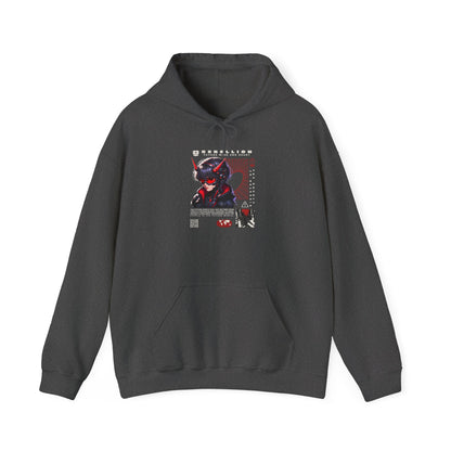 Cyber Samurai Hoodie — Futuristic Red Oni Graphic Pullover