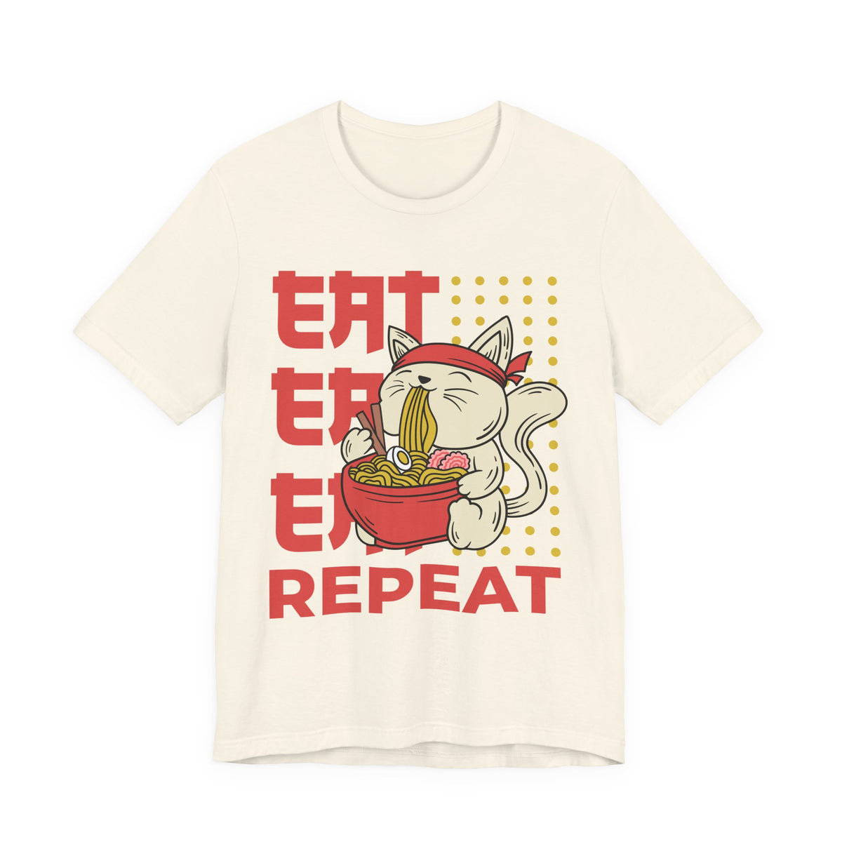 Ramen Cat Tee — "Eat Sleep Repeat" Cute Noodle Lover T-Shirt