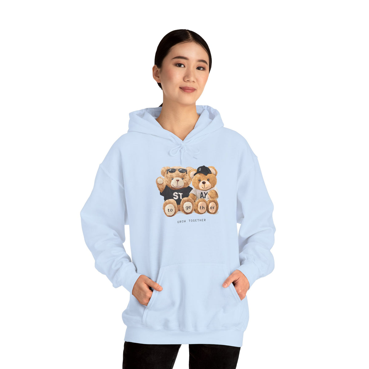 Teddy Bears 'STAY' Hoodie - Cute Couple Bear Graphic Sweatshirt