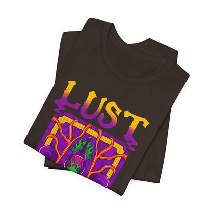Lust Colorful Vibes Graphic Tee — Psychedelic Tarot-Inspired T-Shirt