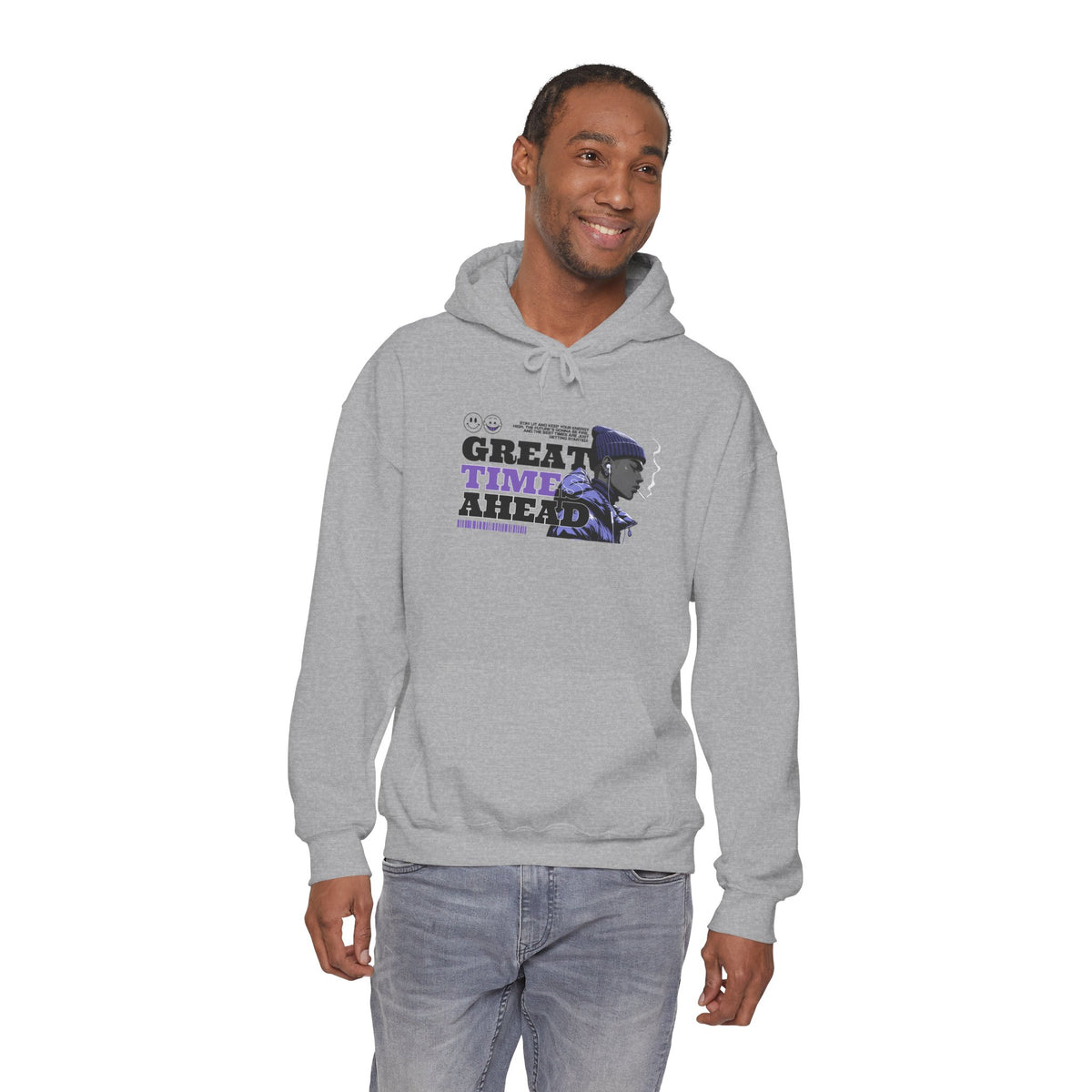 Great Times Ahead Hoodie — Positive Vintage Portrait Pullover