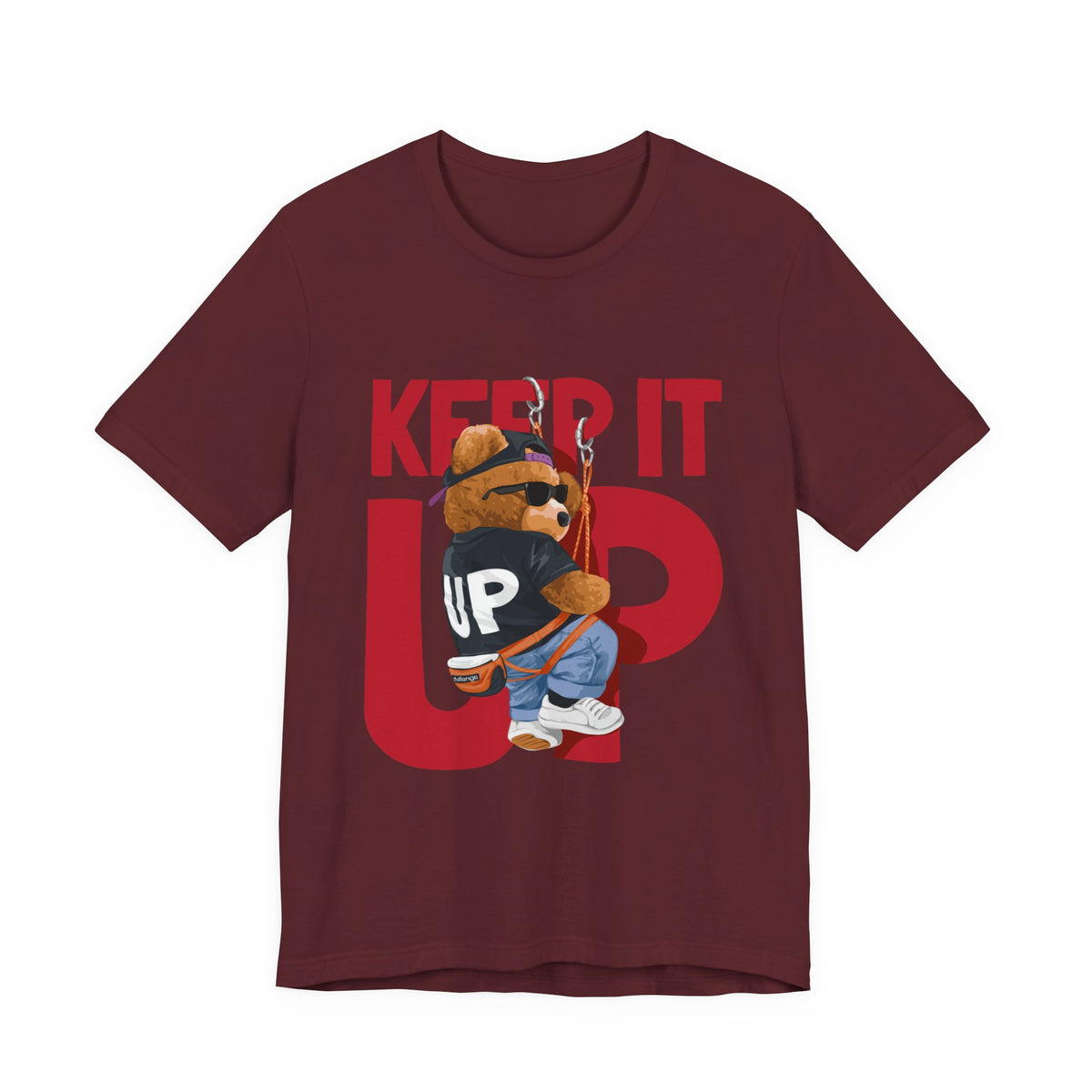 Keep It Up Bear Graphic Tee — Retro Streetwear Teddy T-Shirt