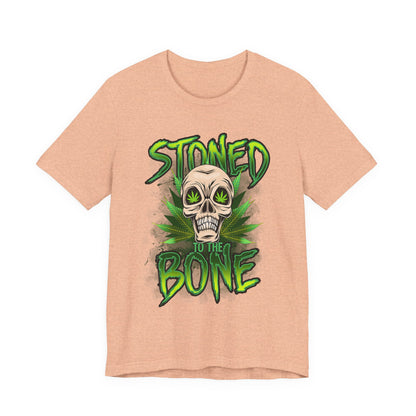Stoned to the Bone Skull Tee — Cannabis Leaf Graphic T-Shirt