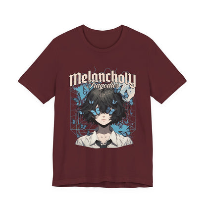 Melancholy Tragedia Anime Tee — Blue Butterflies Graphic T-Shirt