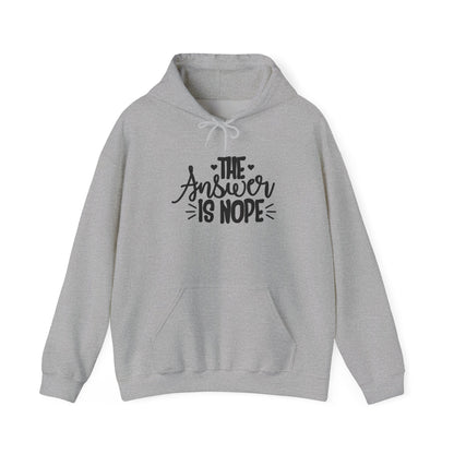 Hoodie — The Answer Is Nope Graphic Pullover