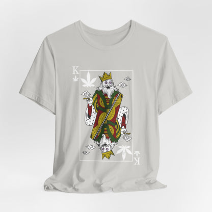 King of Leaves Graphic Tee — Playing Card Cannabis Design