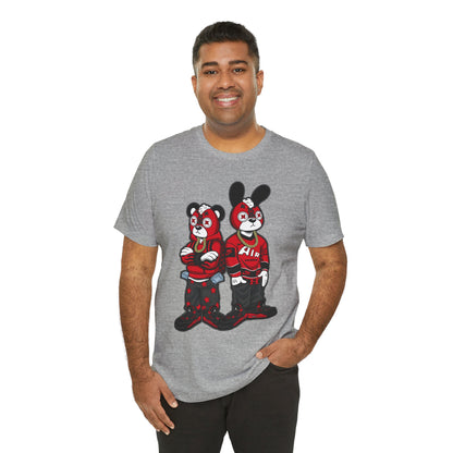 Streetwear Cartoon Bear & Bunny Tee — Hip Hop Graphic T-Shirt