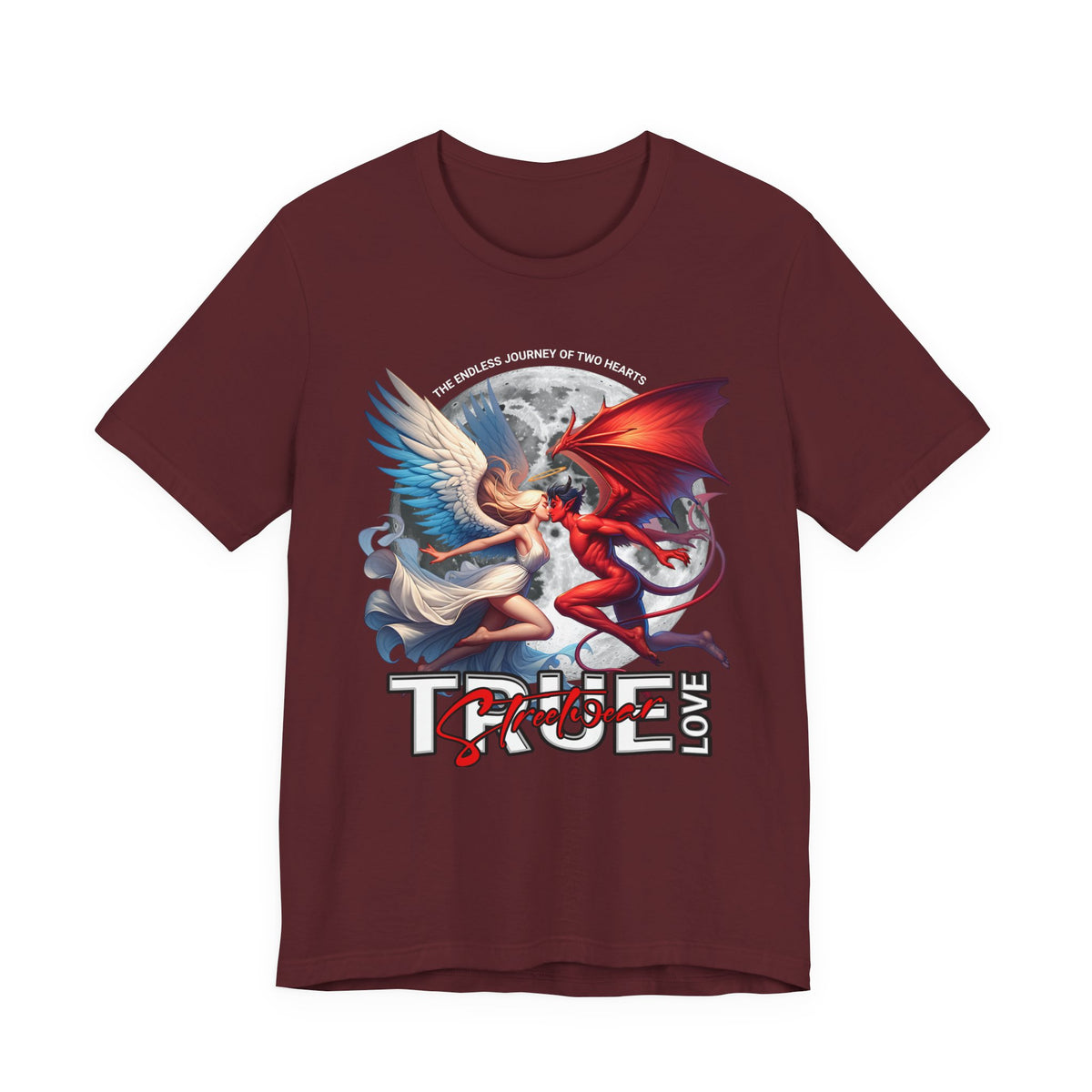 True Love Tee — Angel & Devil Heart Graphic T-Shirt