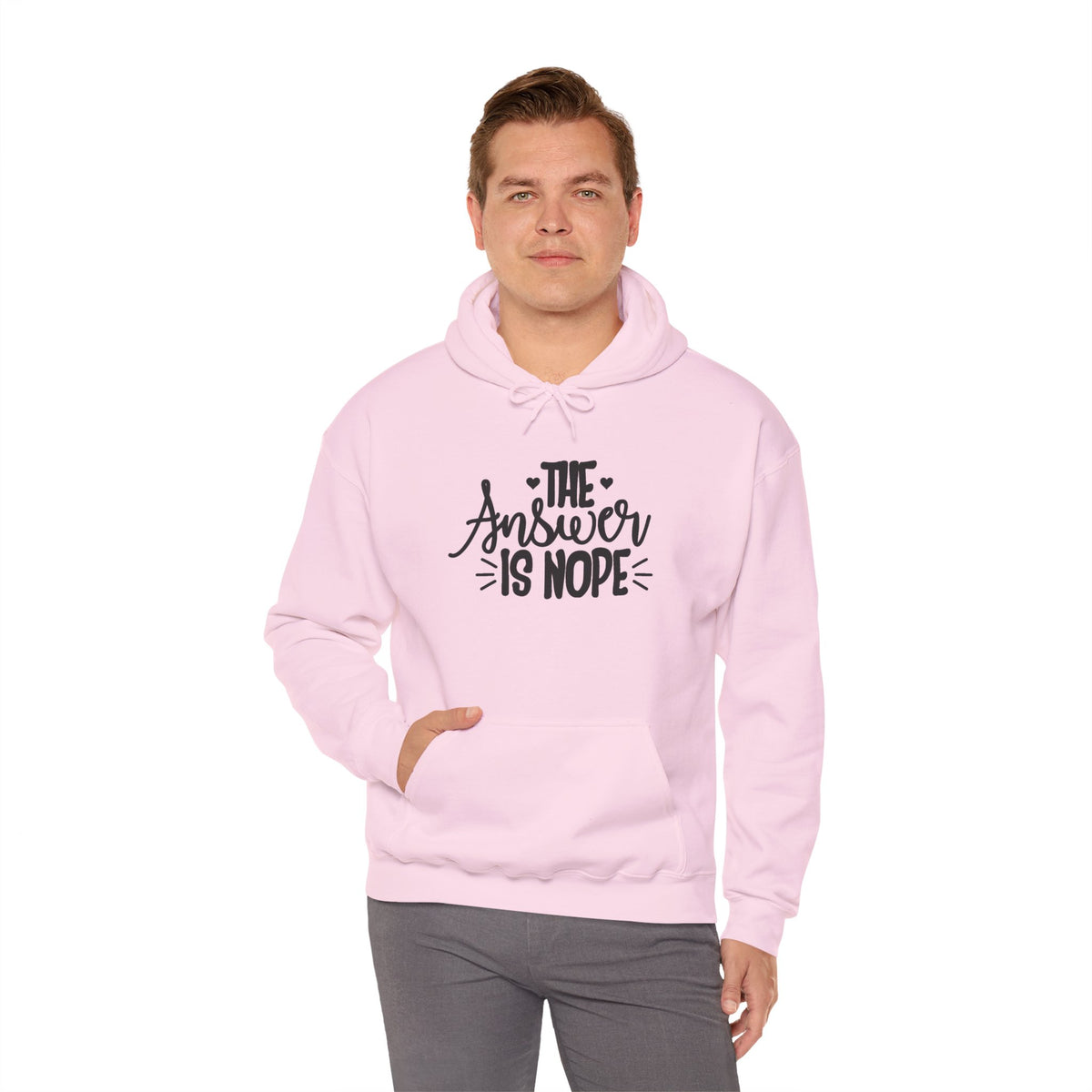 Hoodie — The Answer Is Nope Graphic Pullover