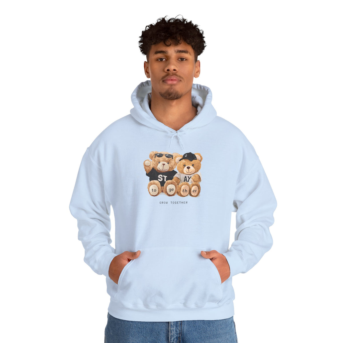 Teddy Bears 'STAY' Hoodie - Cute Couple Bear Graphic Sweatshirt