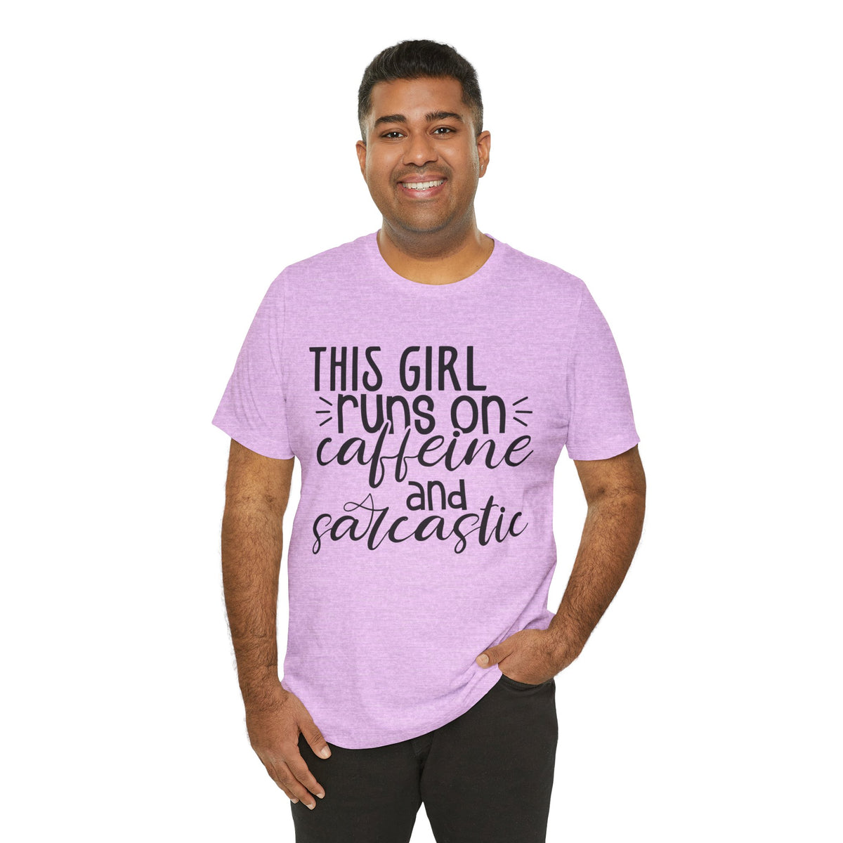 Funny Women’s Tee — "This Girl Runs on Caffeine and Sarcastic"