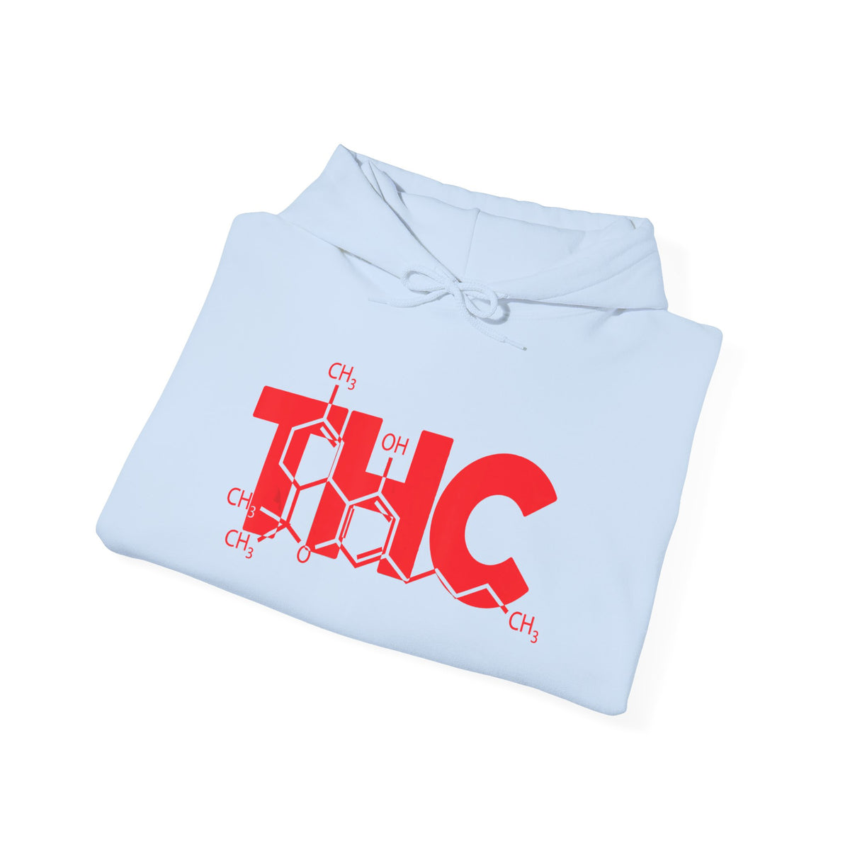 THC Molecule Hoodie – Red Chemistry Logo Cannabis Sweatshirt