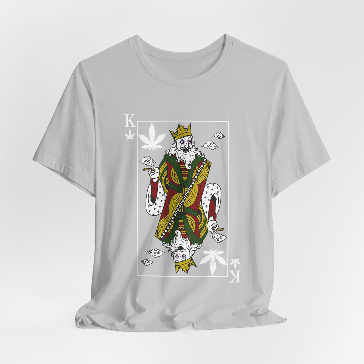 King of Leaves Graphic Tee — Playing Card Cannabis Design