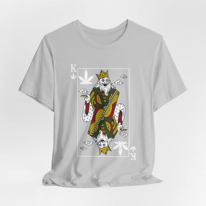 King of Leaves Graphic Tee — Playing Card Cannabis Design