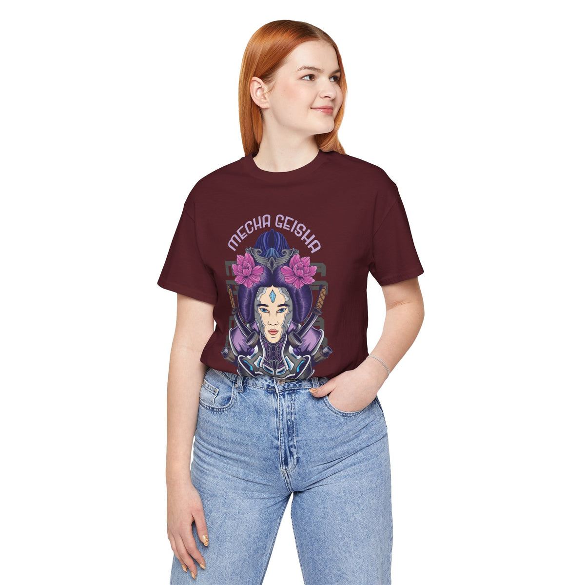 Mecha Geisha T-Shirt — Futuristic Asian-Inspired Graphic Tee