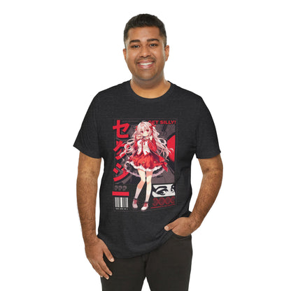 Anime Girl Graphic Tee — "Get Silly!" Red Harajuku Style T-Shirt