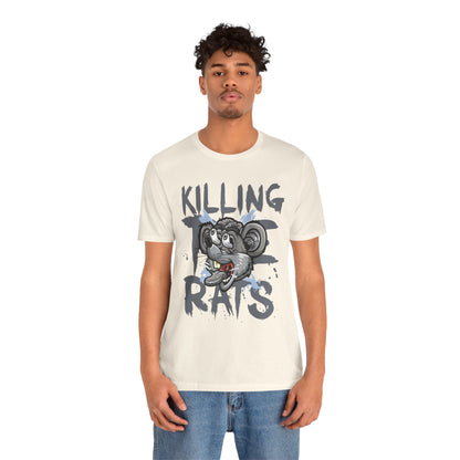 Killing Rats Graphic Tee – Edgy Cartoon Rat Skull Streetwear