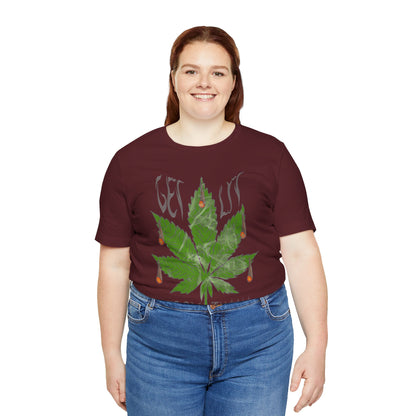 Merry Tijuana Cannabis Leaf Tee — 'Get Lit' Holiday Marijuana T-Shirt