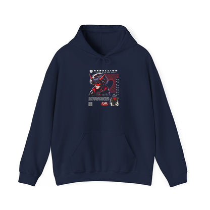 Cyber Samurai Hoodie — Futuristic Red Oni Graphic Pullover