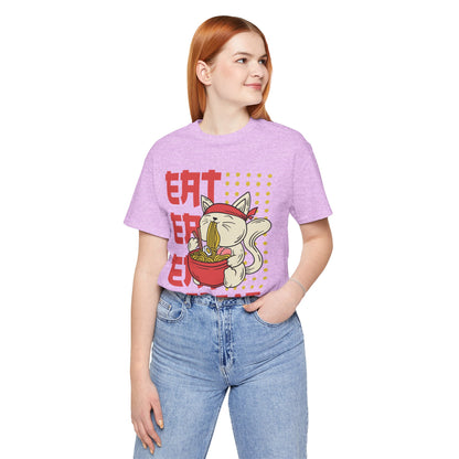 Ramen Cat Tee — "Eat Sleep Repeat" Cute Noodle Lover T-Shirt