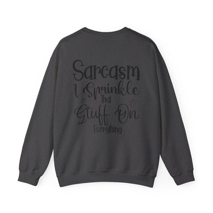 Funny Coffee Owl Crewneck Sweatshirt — "Sorry for What I Said Before Coffee" / Sarcasm Back Print