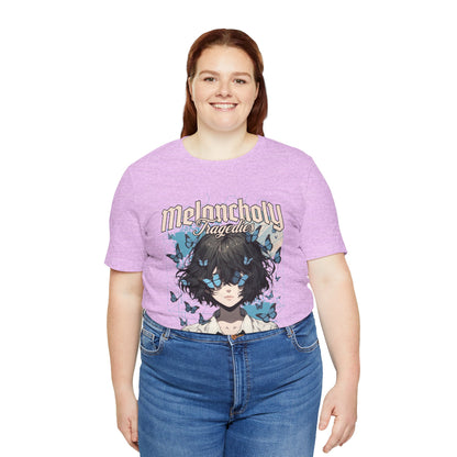 Melancholy Tragedia Anime Tee — Blue Butterflies Graphic T-Shirt