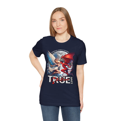 True Love Tee — Angel & Devil Heart Graphic T-Shirt
