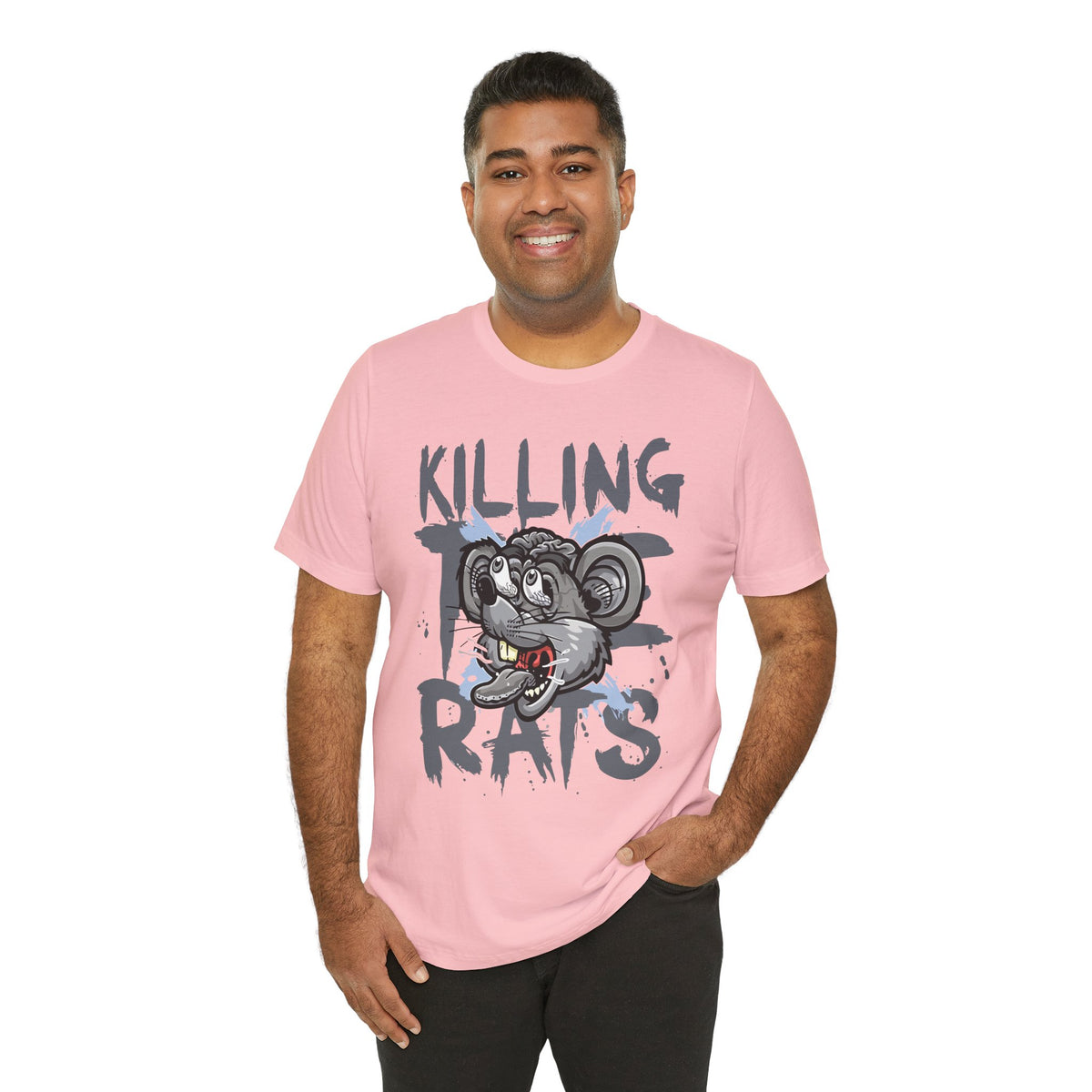 Killing Rats Graphic Tee – Edgy Cartoon Rat Skull Streetwear