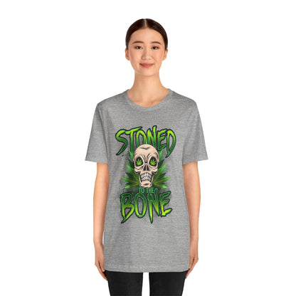 Stoned to the Bone Skull Tee — Cannabis Leaf Graphic T-Shirt
