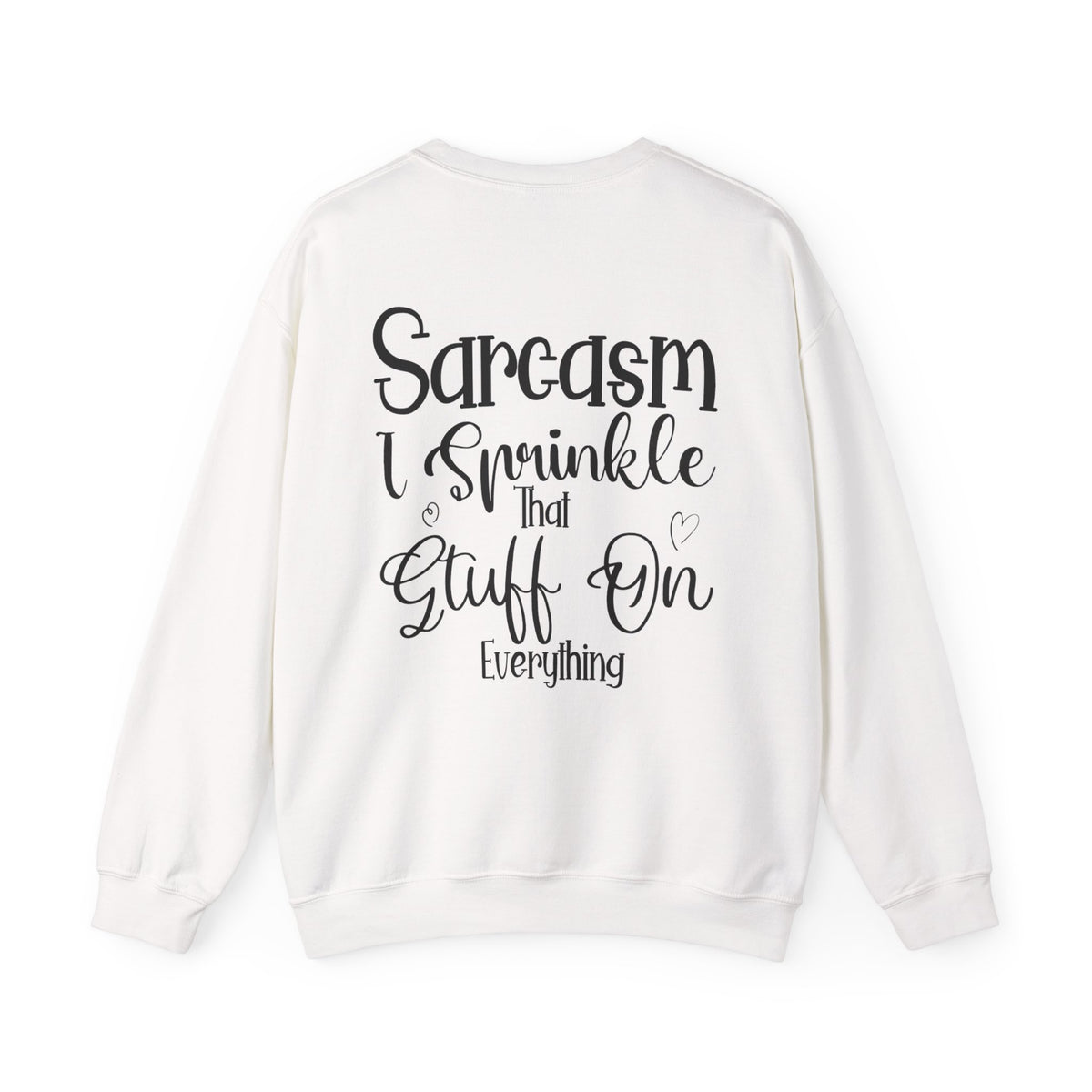 Funny Coffee Owl Crewneck Sweatshirt — "Sorry for What I Said Before Coffee" / Sarcasm Back Print