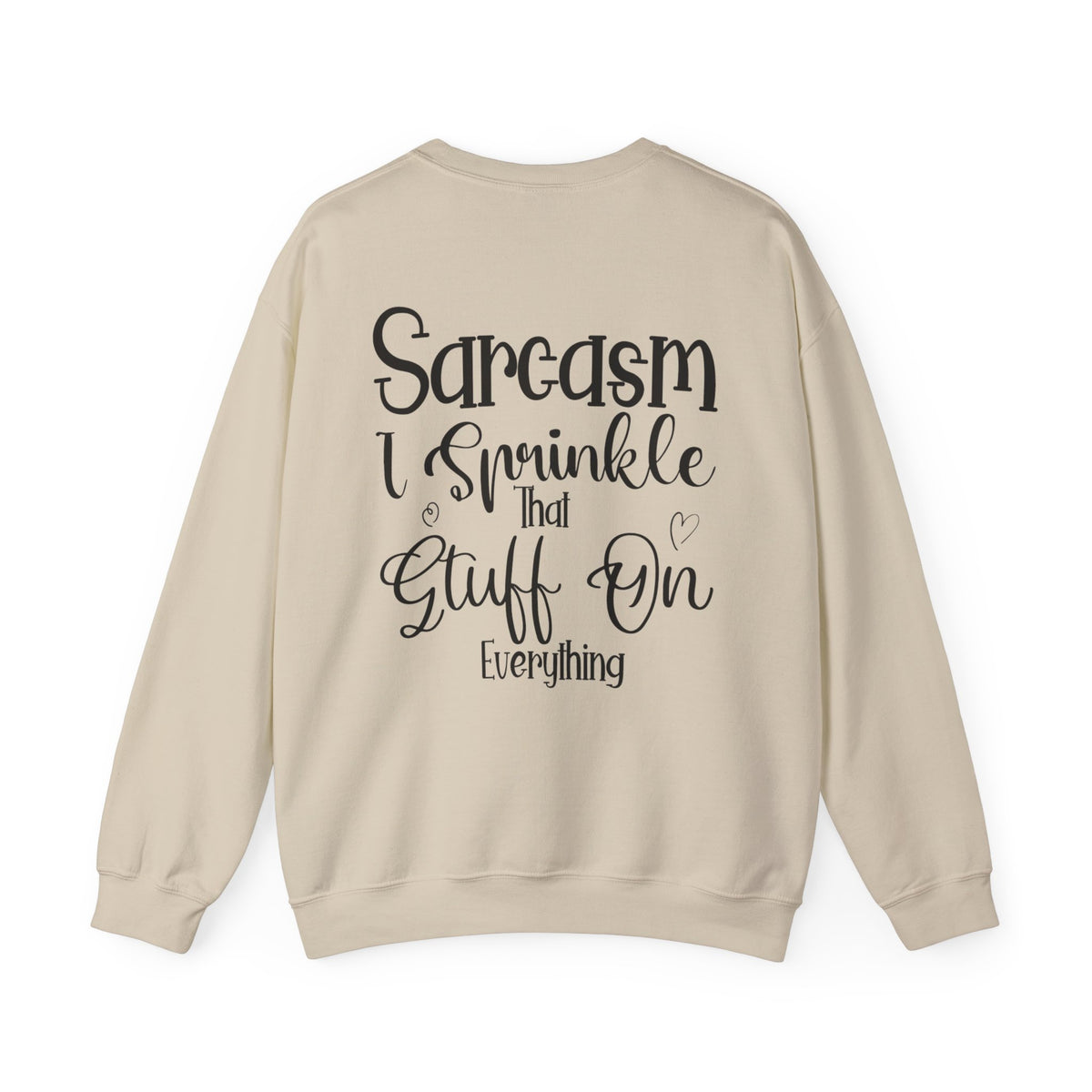 Funny Coffee Owl Crewneck Sweatshirt — "Sorry for What I Said Before Coffee" / Sarcasm Back Print