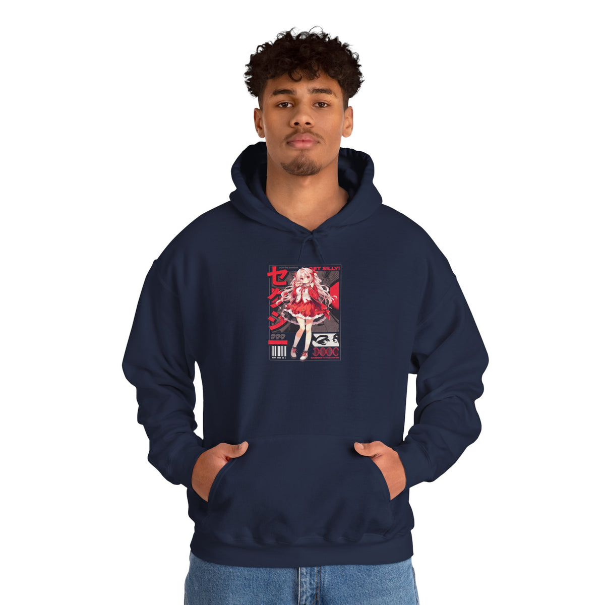 Anime Girl Graphic Hoodie — Red Retro Japanese Manga Design